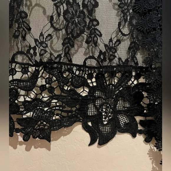 M•FASIS Black Lace Sleeveless Duster- Size XL - Picture 4 of 6